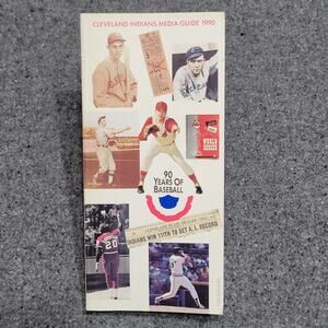 Vintage 1990 Cleveland Indians Media Guide Ninety Years Of Baseball Edition